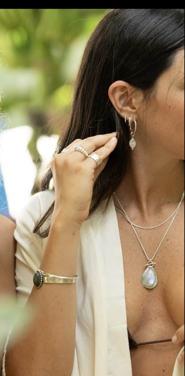 ⁦MOONSTONE EARRINGS⁩ – תמונה ⁦2⁩