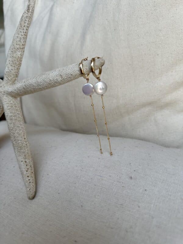 ⁦GOLD PEARL EARRINGS⁩ – תמונה ⁦3⁩