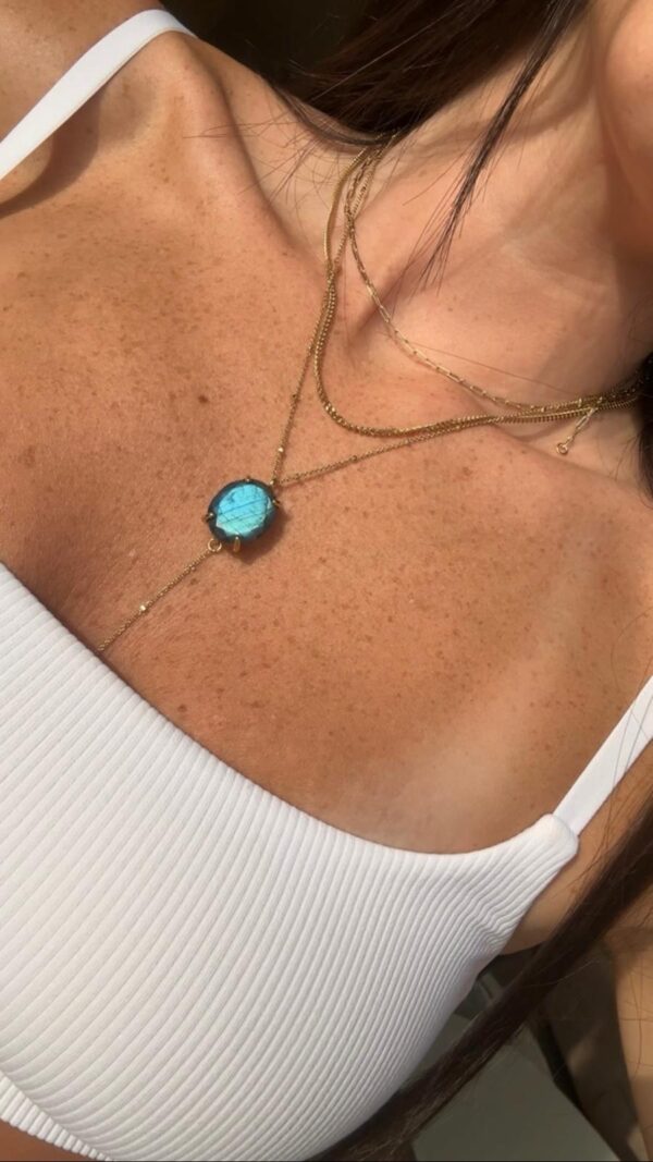 ⁦GOLD KALI NECKLACE - LABRADORITE⁩ – תמונה ⁦4⁩